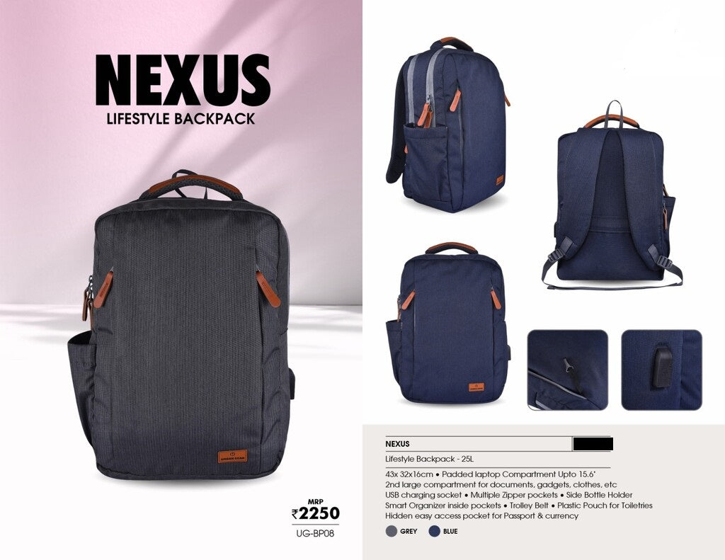 NEXUS - Bag with USB Charging and Smart Organizer Inside Pockets - 25 L