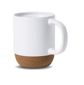 CORKY - Ceramic Mug with Cork Base & Lid for Tea/ Coffee - 450 ML