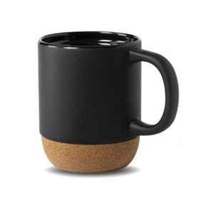 CORKY - Ceramic Mug with Cork Base & Lid for Tea/ Coffee - 450 ML