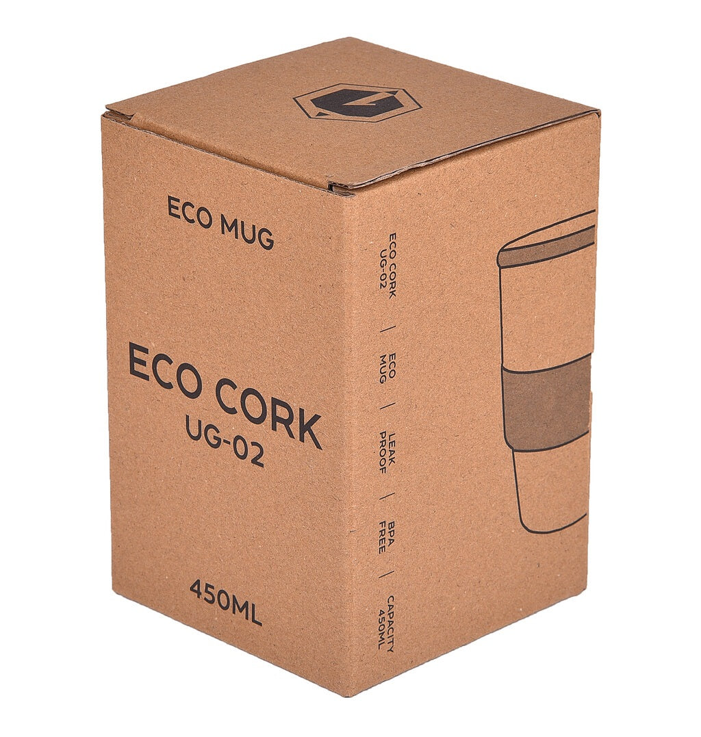 Eco Friendly Wheat Fiber Mug with Cork Grip & Bamboo Lid - 350 ML