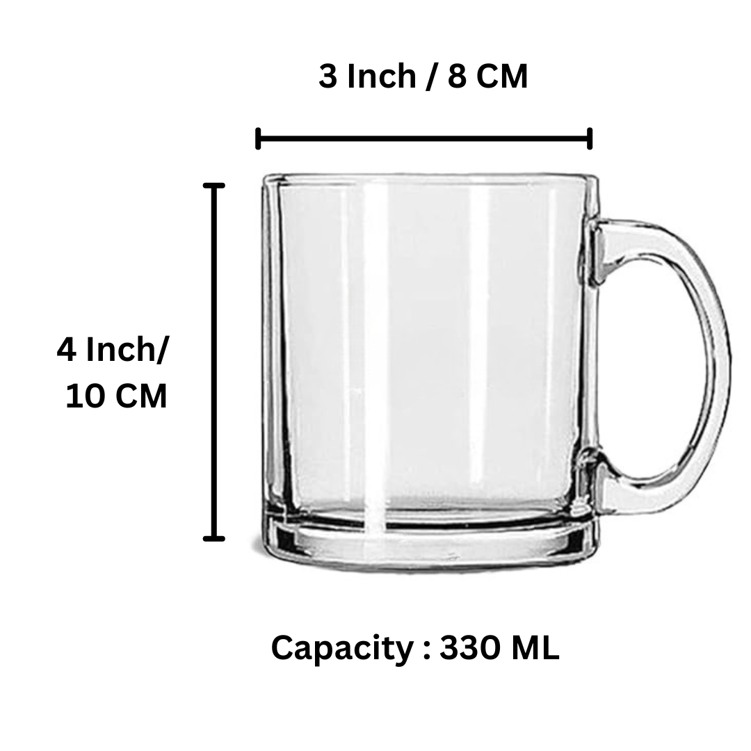 GLASS MUG - Customizable Glass Mug - 330 ML