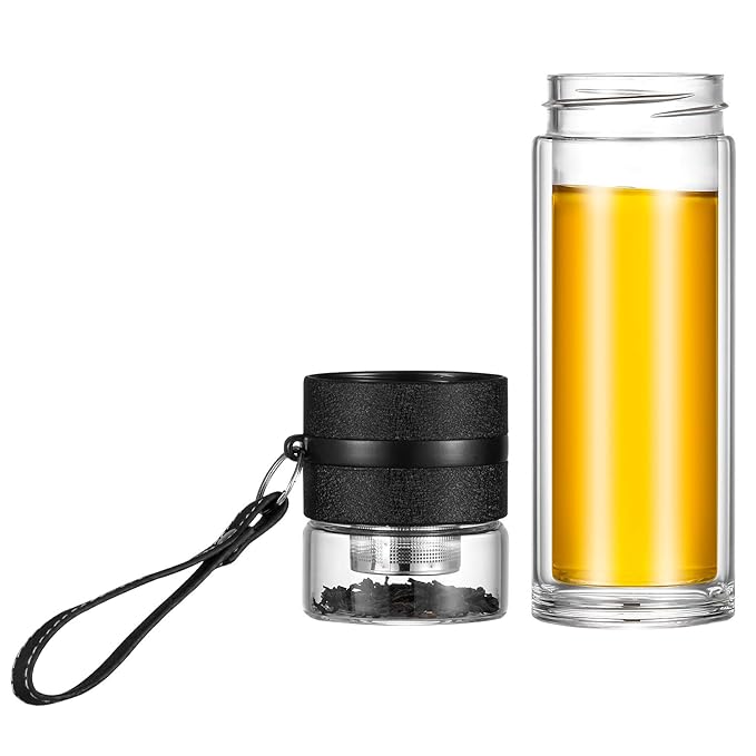 BREW - Borosilicate double walled bottle with tea infuser