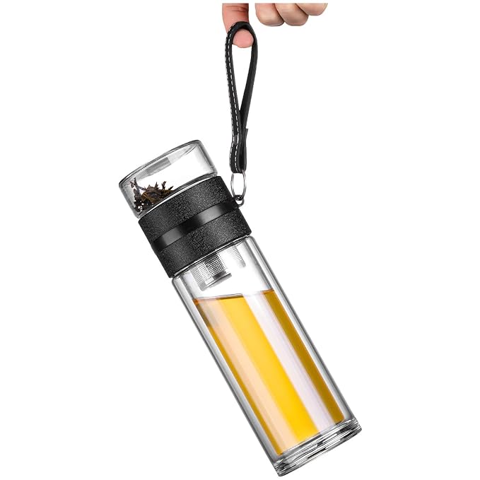 BREW - Borosilicate double walled bottle with tea infuser