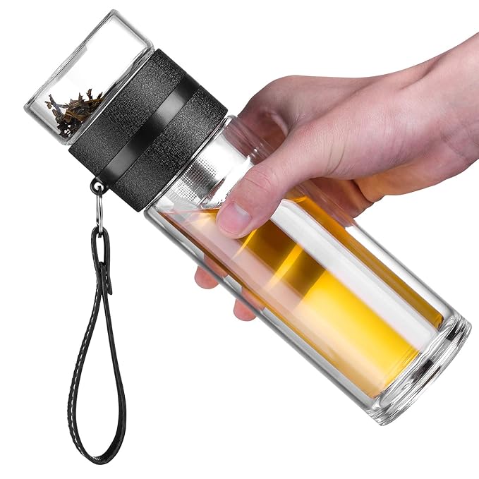 BREW - Borosilicate double walled bottle with tea infuser