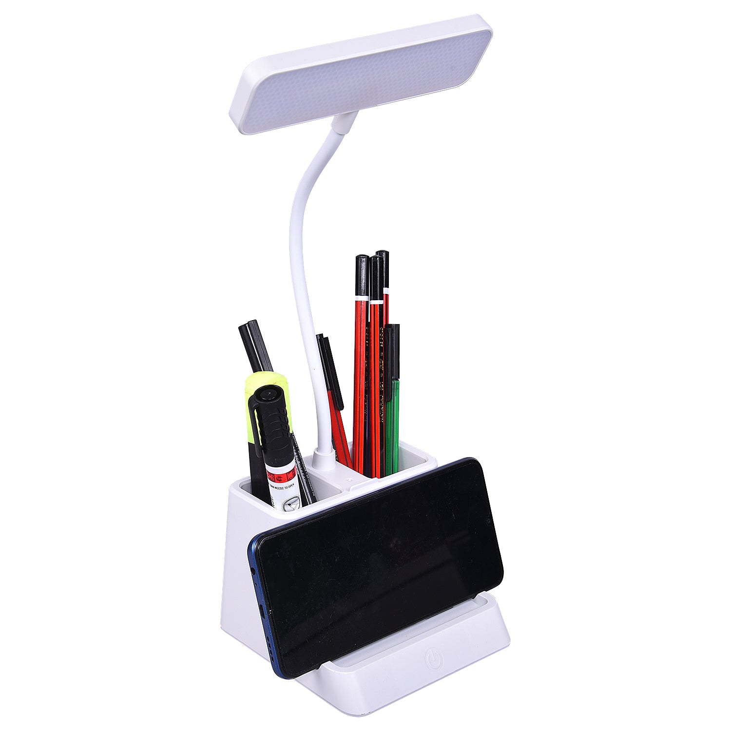 DESKLITE - LED Desk Lamp with Pen Holder & Adjustable Neck