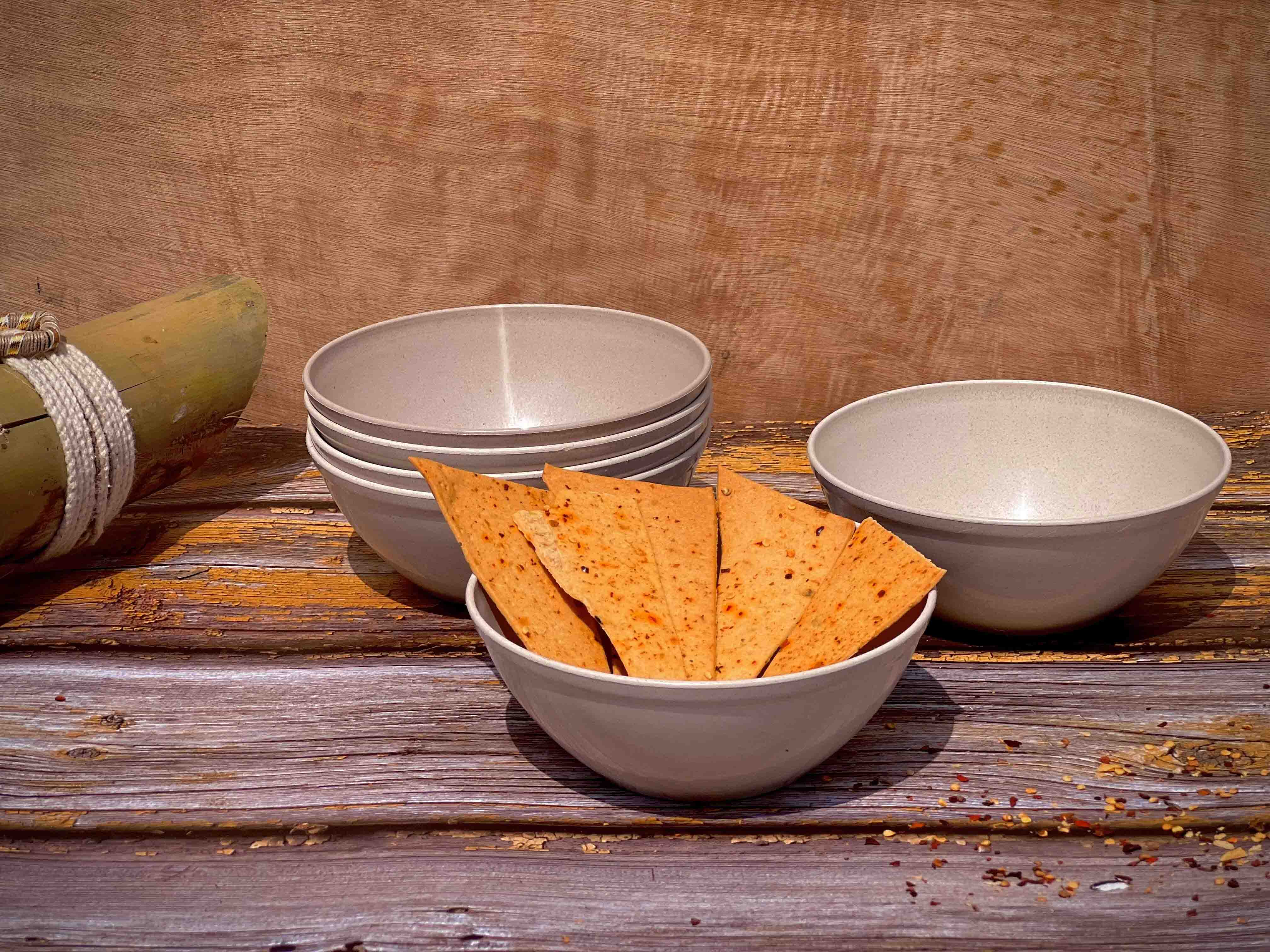 Eco-Friendly, BPA Free, Food Grade Bamboo Fiber Snack Bowls (Set of 6).