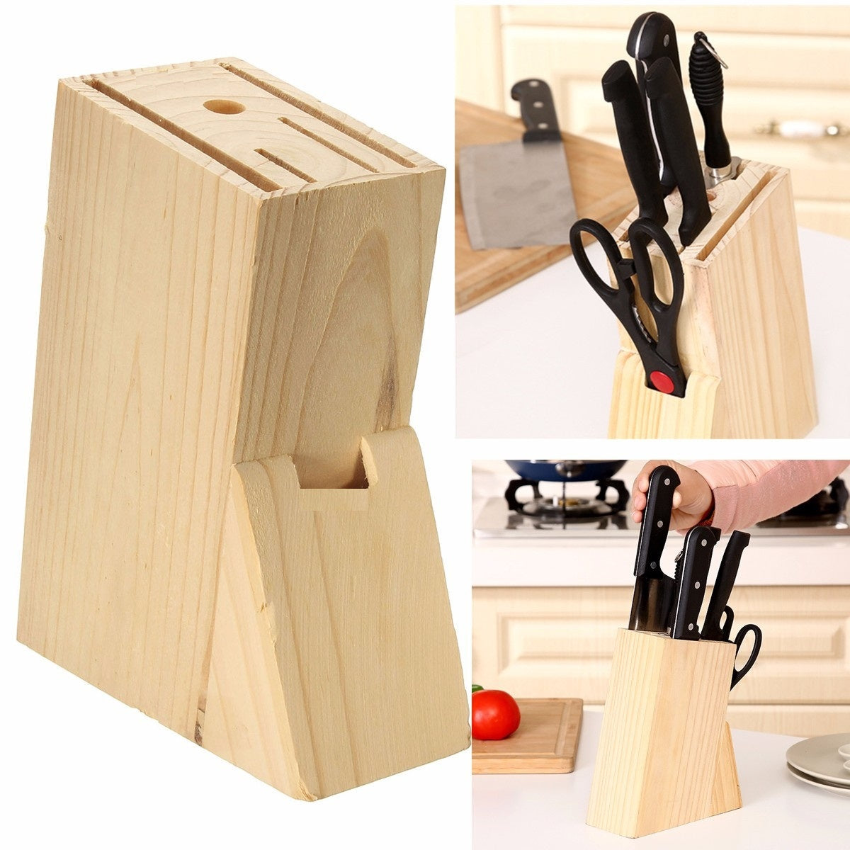 Wooden Knife Holder/Stand (Made of Pure Wood) (Knife Holder)